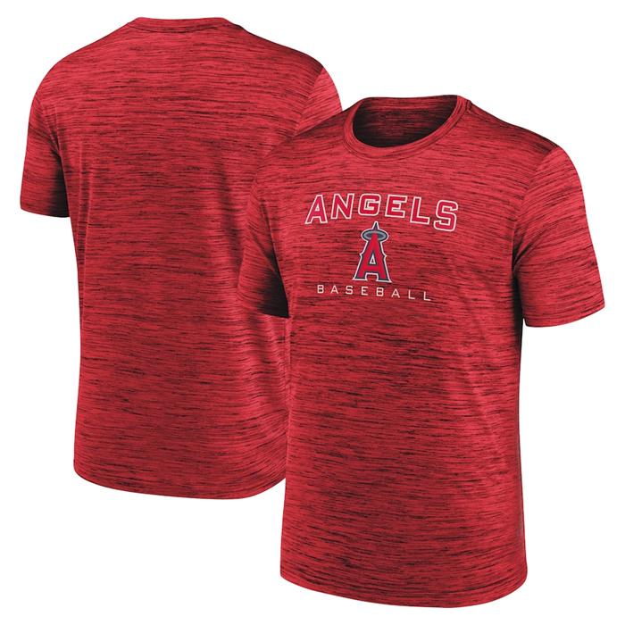 Men's Los Angeles Angels Red Velocity Practice Performance T-Shirt